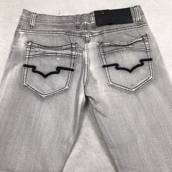 NWT BUCKLE BLACK Jeans Men 29x30 Skinny Gray Distressed Biker Skate Club - Picture 4 of 16